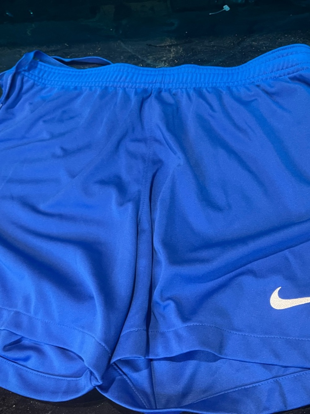 Nike Blue Athletic Shorts with White Logo tag still on them